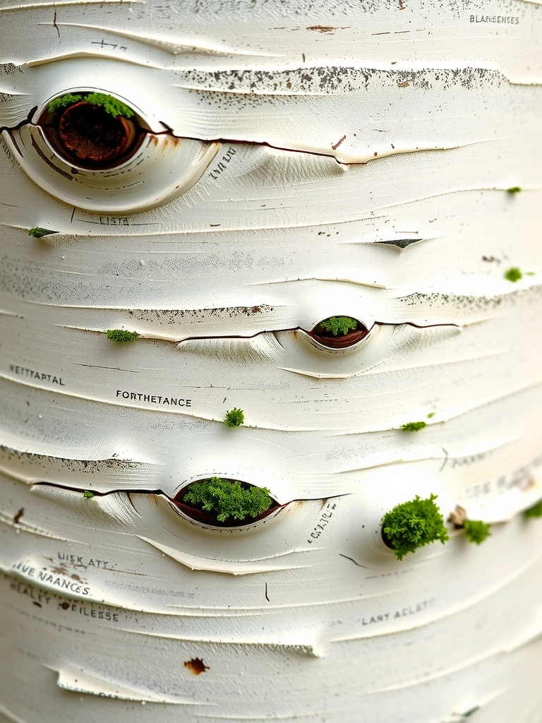 Birch bark texture representing organic data structures